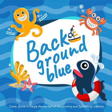 background sea blue concept illustration vector design 2