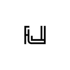 initial letter ij line stroke logo modern
