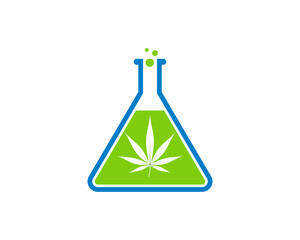 Cannabis research with labs test tube