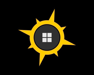 Golden compass with window inside