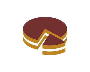 Chocolate cake stripes and slice