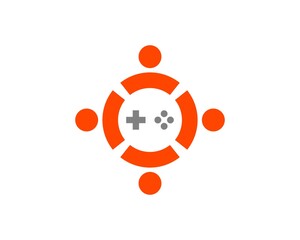 Circle people connection with console inside