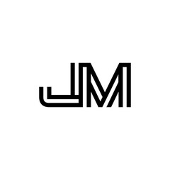 initial letter jm line stroke logo modern