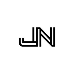 initial letter jn line stroke logo modern