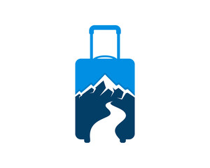 Traveling bag with mountain road inside