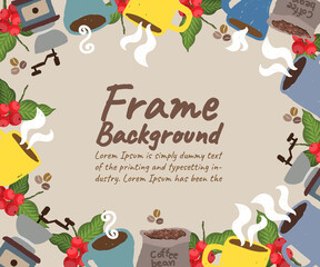 Fototapeta premium coffee frame background concept illustration vector design 5