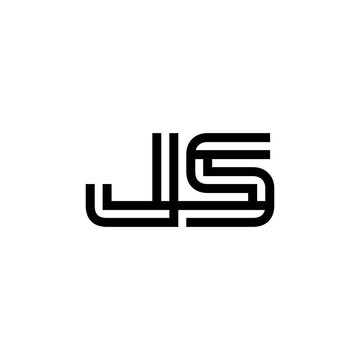initial letter js line stroke logo modern