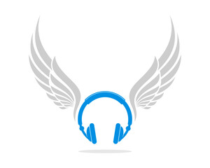 Flying earphone with gray wings