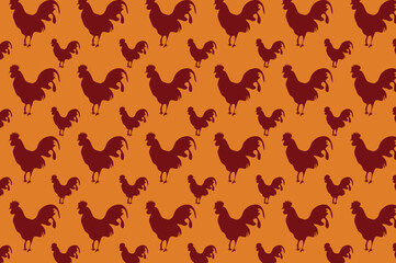 Sakura smales rooster pattern. suitable for wallpapers and backgrounds