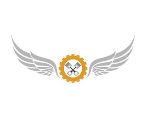 Obraz premium Gear with piston and wings
