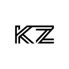 initial letter kz line stroke logo modern