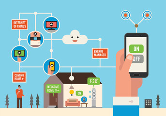 사물인터넷. 스마트 홈. 벡터 일러스트레이션