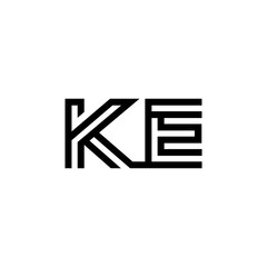 initial letter ke line stroke logo modern