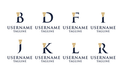 Set of Elegant Initial pillar, Law firm, attorney logo design Template