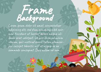 garden frame background concept illustration vector design 5