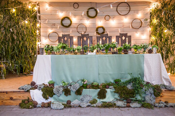 wedding reception at the restaurant