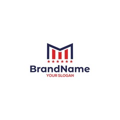 M America Logo Design Vector