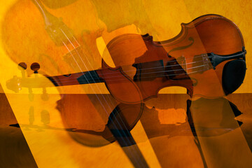 Abstract collage with violin made using double exposure © i_valentin