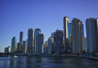 Fototapeta na wymiar Brisbane City skyline kangaroo point river 