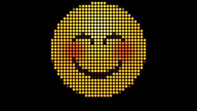 Smiling Face with Halo Animated Emoji. Smiles Emotions Icons Animation on Black Background
