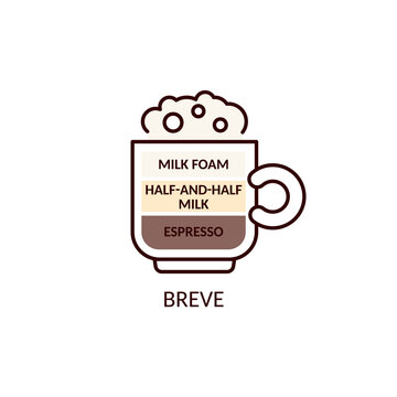 Vector icon of BREVE coffee on a white background.