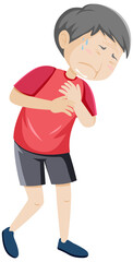 Fototapeta premium Old man having chest pain