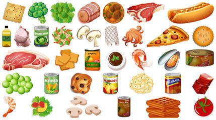 Set of food isolated