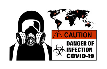 epidemiological danger sign vector illustration
