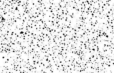 Black spots on white background. Abstract stone texture. Grains template. Chaotic spray pattern.