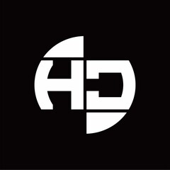 HC Logo monogram with slice circle shape rotate design template