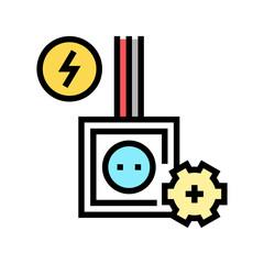 socket installation color icon vector. socket installation sign. isolated symbol illustration