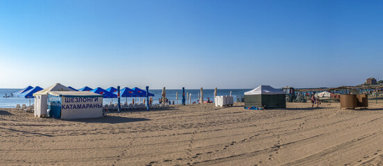 Public beach in Chernomorsk, Ukraine