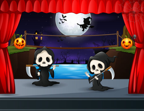 Two grim reaper performing on stage