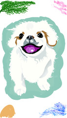 Illustration Vector of dog with background