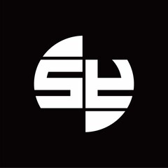 Fototapeta na wymiar SY Logo monogram with slice circle shape rotate design template