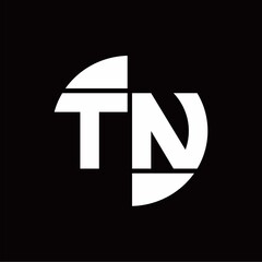 TN Logo monogram with slice circle shape rotate design template