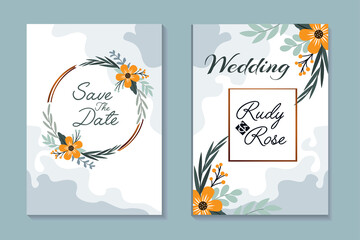 floral wedding invitation cover design