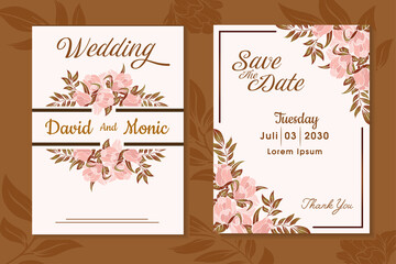 floral beauty wedding invitation cover set design