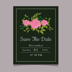 simple elegant rose cover design invitation