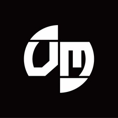 VM Logo monogram with slice circle shape rotate design template