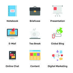 Blogging Flat Vectors Pack 