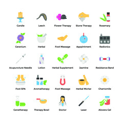 Therapist and Counselling Process Symbols Flat Icons 