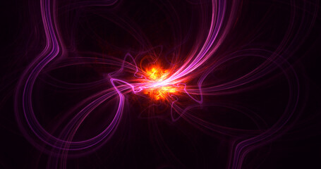3D rendering abstract fractal light background