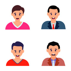 Male and Female Avatars Flat Icons Pack 