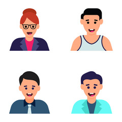 Human Avatars Colorful Icons Set 
