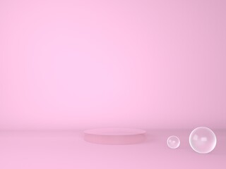 Product podium on pastel background 3d. Abstract minimal geometry concept. Studio stand platform theme. Exhibition and business marketing presentation stage.