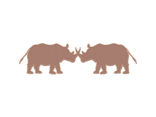 Fototapeta premium White Rhinoceros head to head