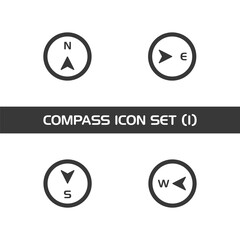 Four directions. Isolated compass icon set. Weather and map. Vector illustration