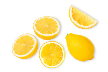 Fototapeta na wymiar lemon slices isolated on white