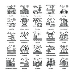 Tourism Line Icons Set